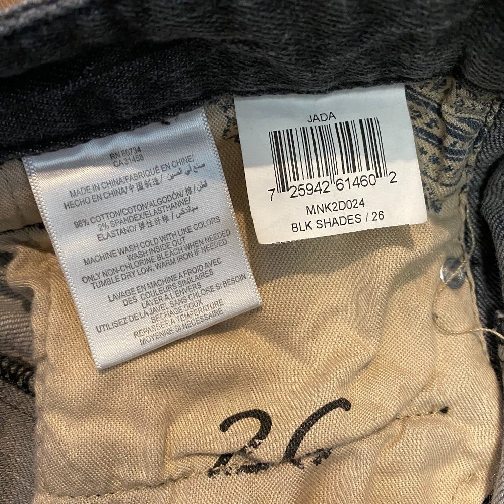 Bcbgmaxazria Jada Moto Women's SIZE 26/31 Skinny Jeans Ankle Zip Black Grey Wash - Picture 3 of 9